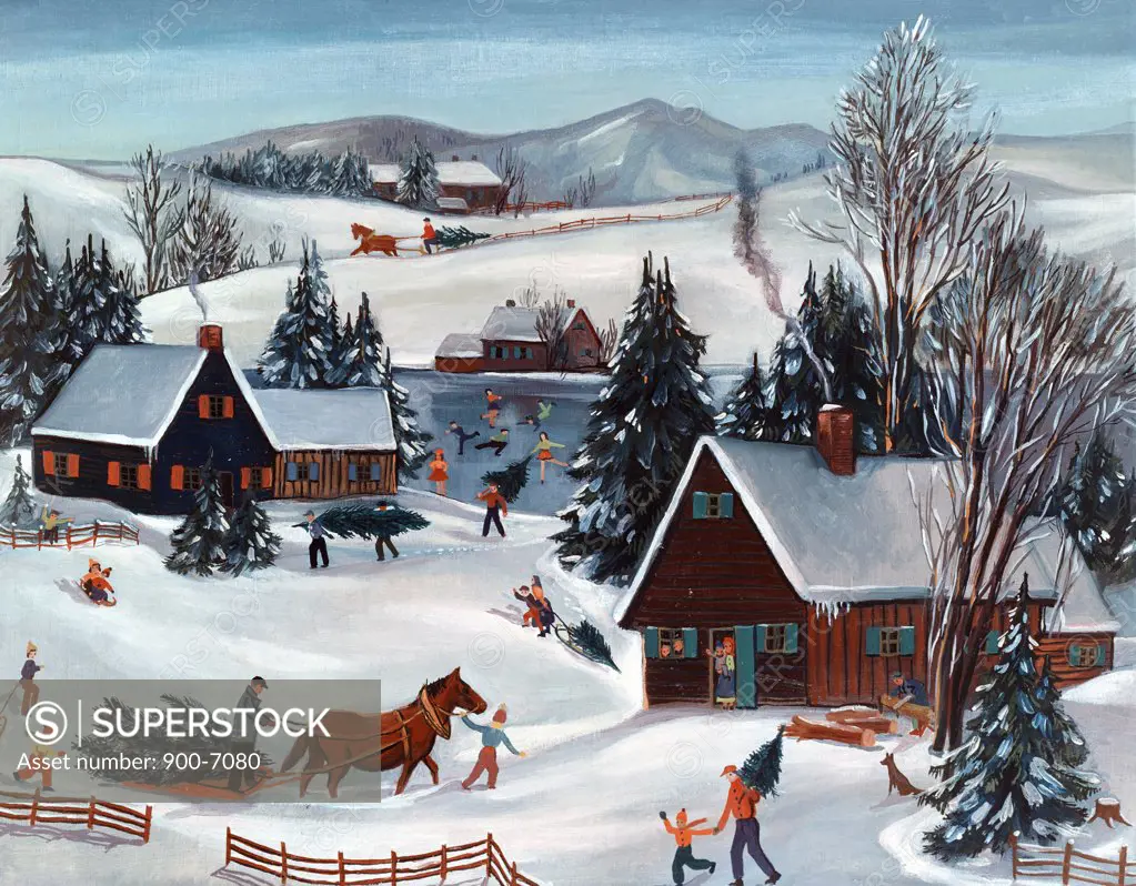Winter in New England Missouri Jenkins (American) Oil on canvas