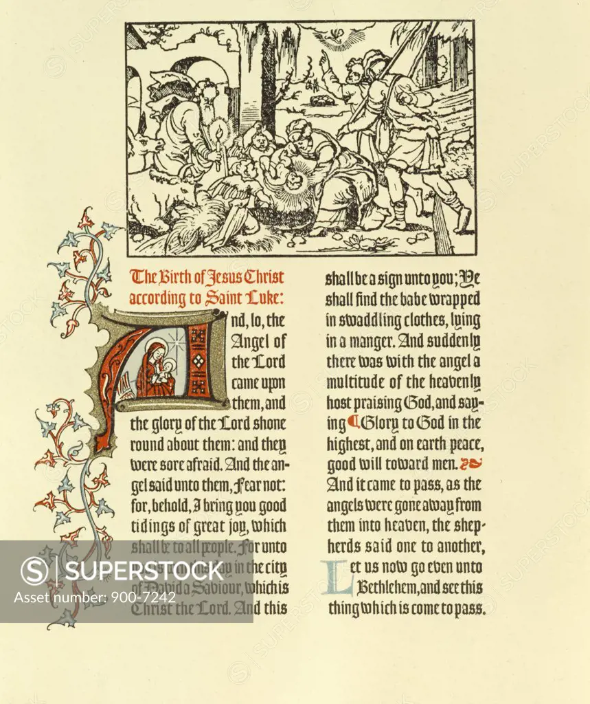 Saint Luke's Birth of Christ,  manuscript from New Testament
