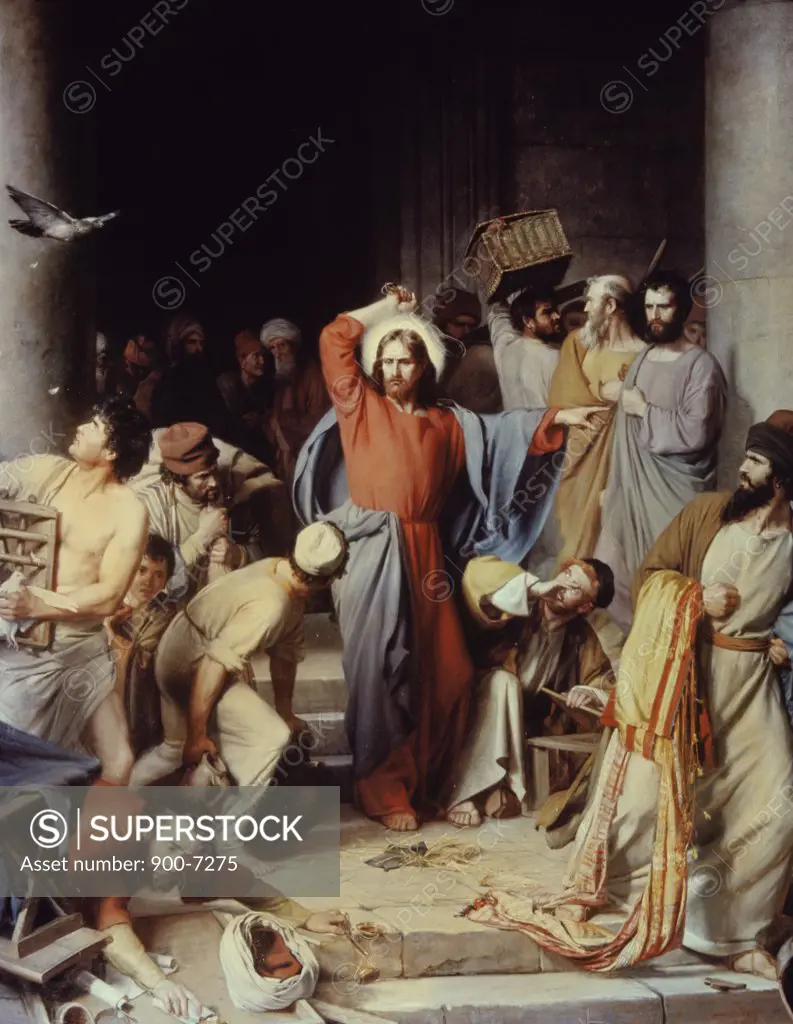 Christ driving the Money Changers out of the Temple  Carl Heinrich Bloch (1834-1890/ Danish) 