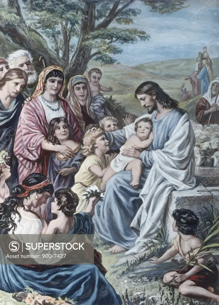Christ and the Children Berhard Plockhorst (1825-1907/German)