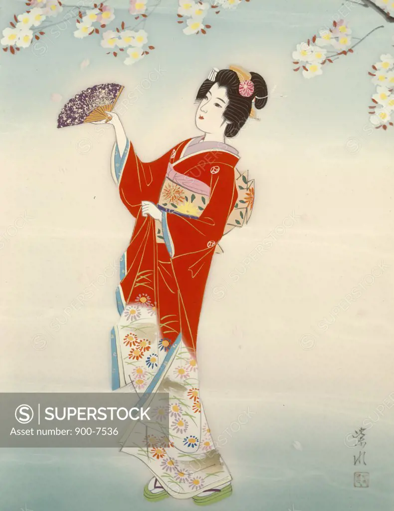 Girl in a Scarlet Kimono,  by Shisui