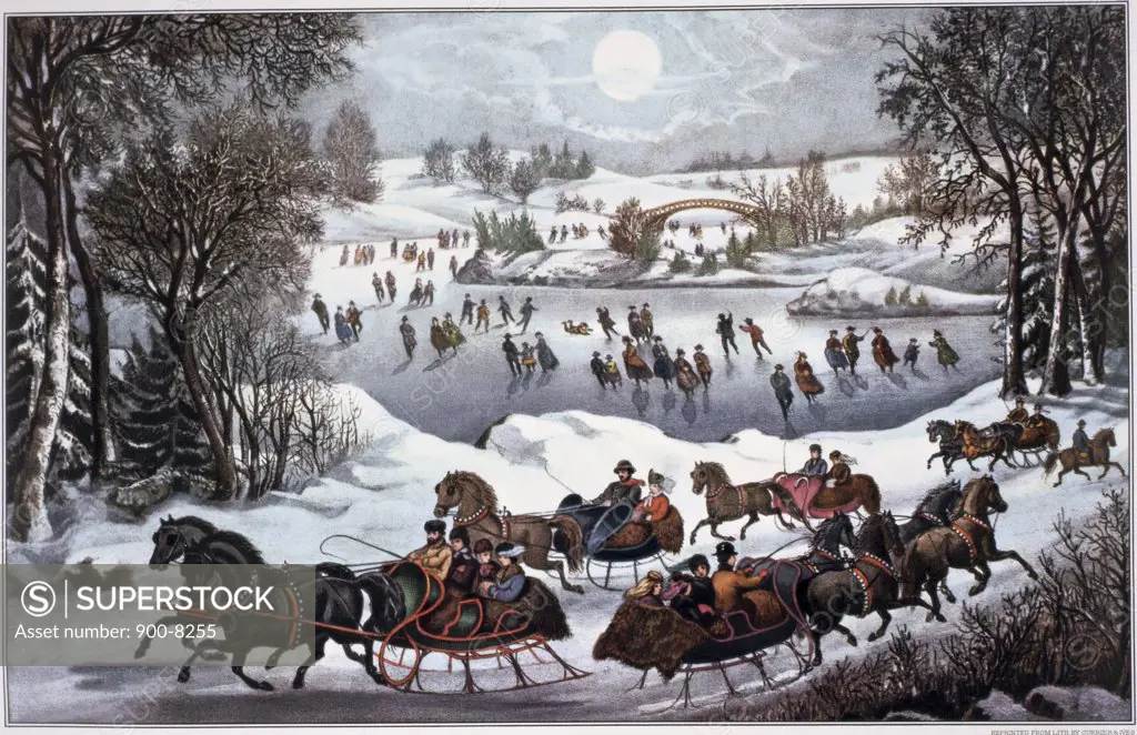 Central Park in Winter  Currier & Ives (Active 1857-1907 American)