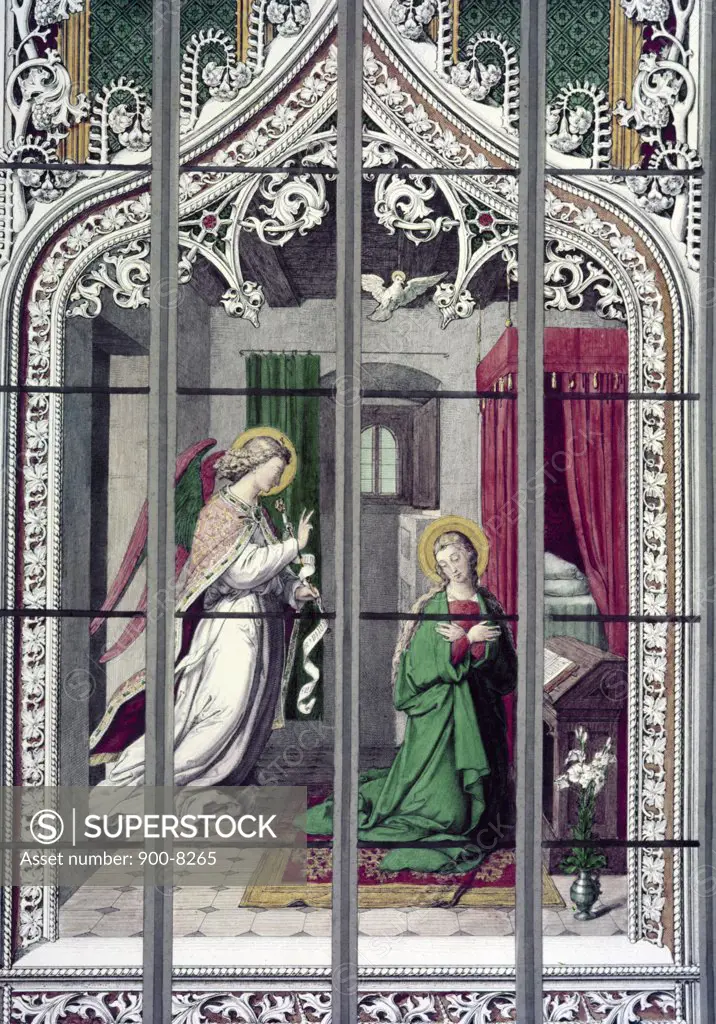 Annunciation,  The 19th Century, 19th Century, Stained Glass, Stained Glass