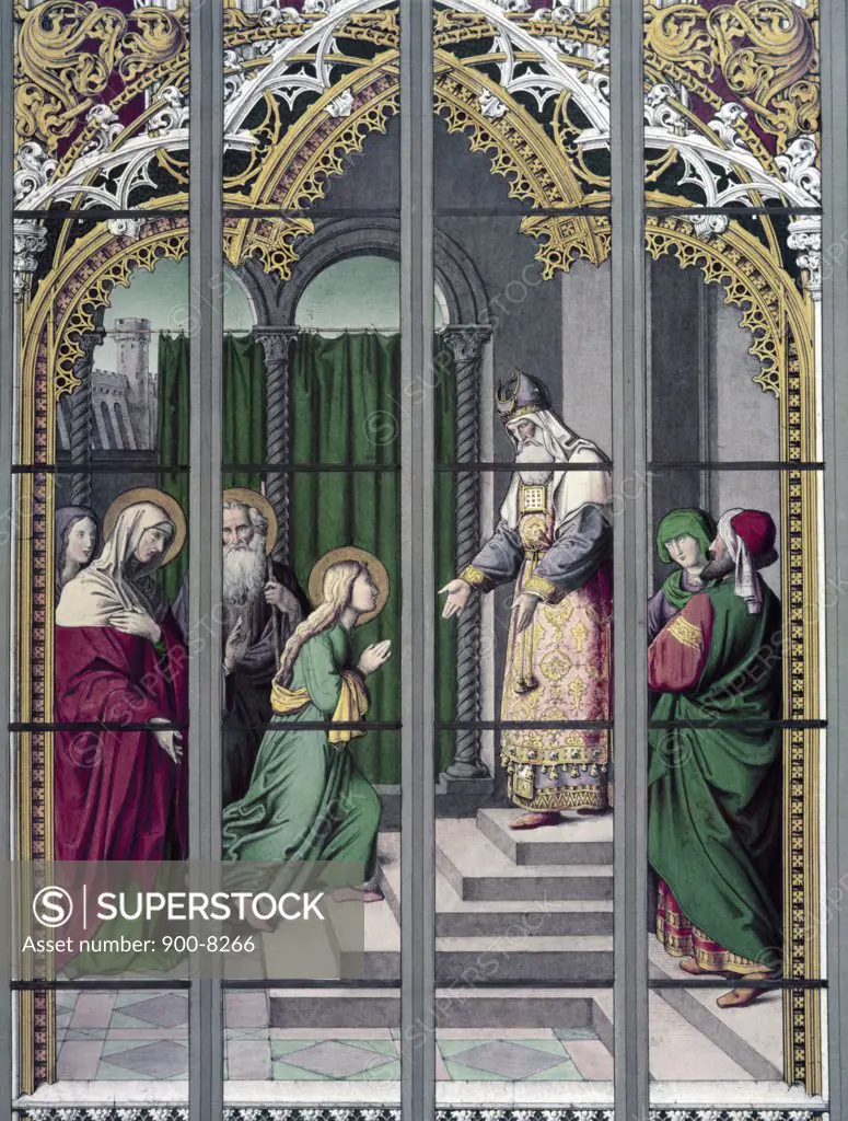 Mary Entering The Temple 19th Century, 19th Century, Stained Glass, Stained Glass