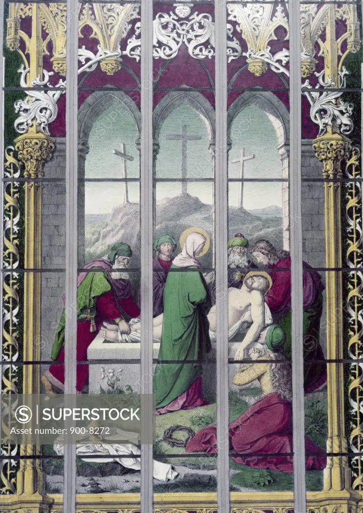 Entombment,  The, Stained Glass, Stained Glass