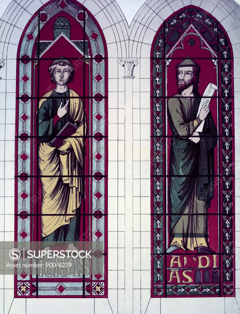 Prophets, The Jonas And Abdias, 13th Century, Stained Glass, STAINED GLASS
