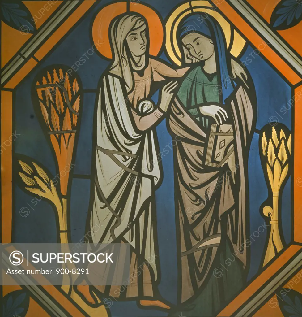 The Visitation,  stained glass window,  12th Century