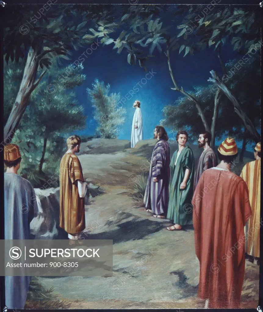 Christ in Gethsemane with Apostles Berthold Brahme (19th C./German)