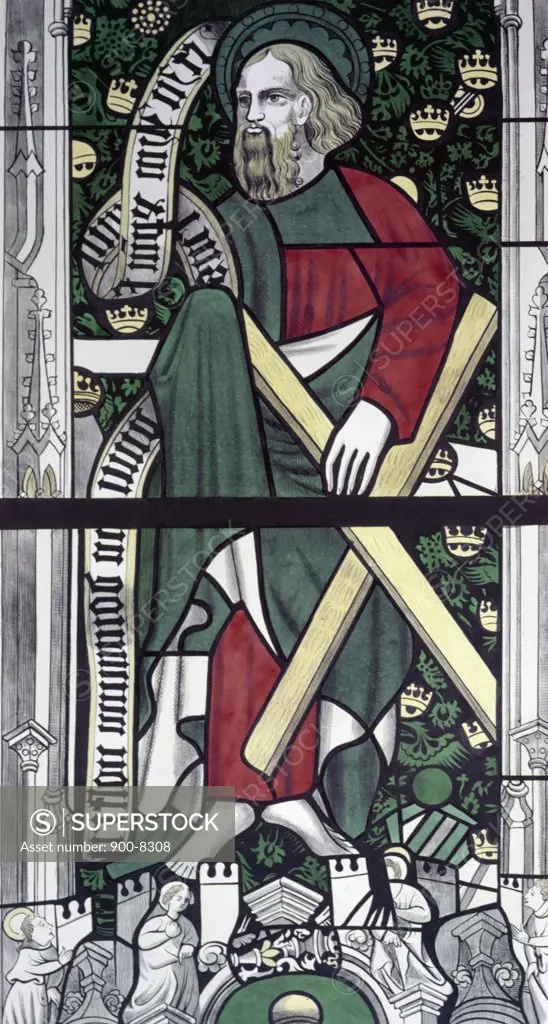 Apostle Andrew,  stained glass,  13th century