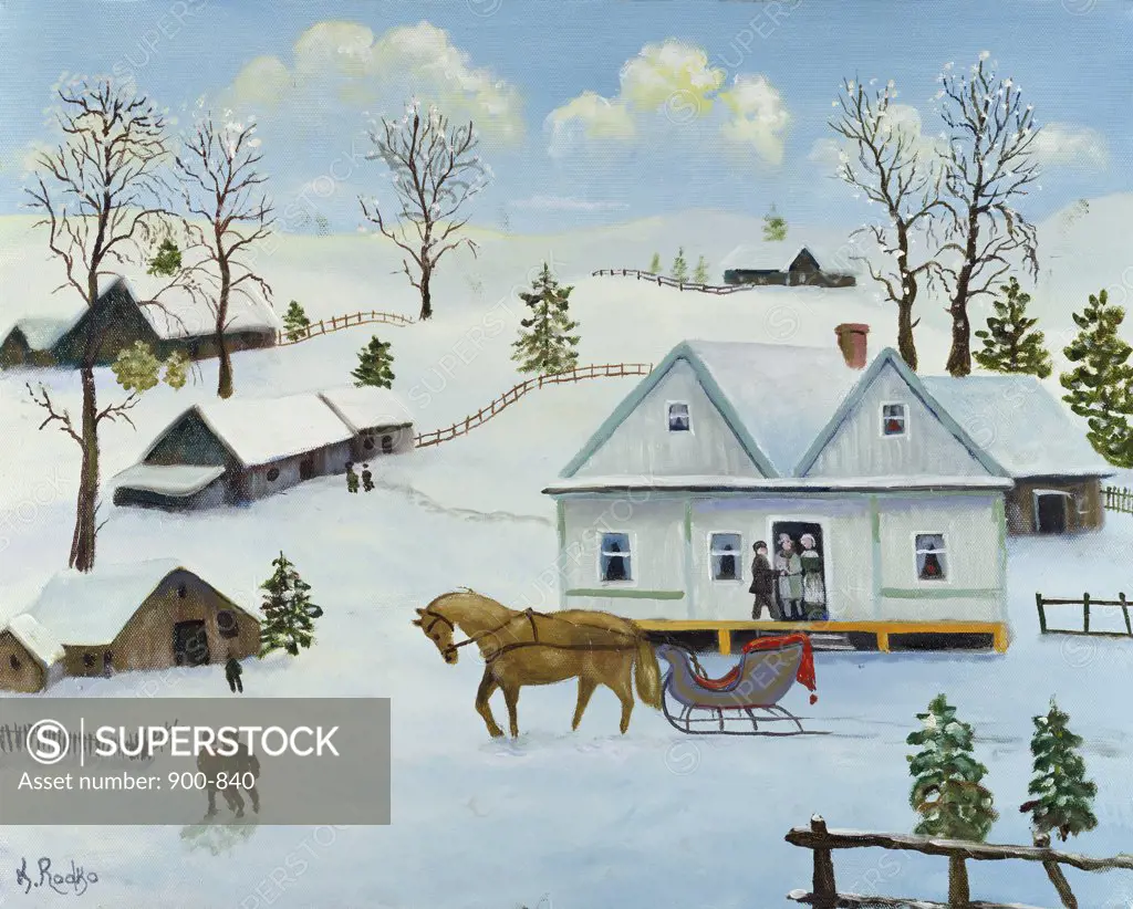 Winter Scene 1990 Konstantin Rodko (1908-1995/Russian) Oil on canvas