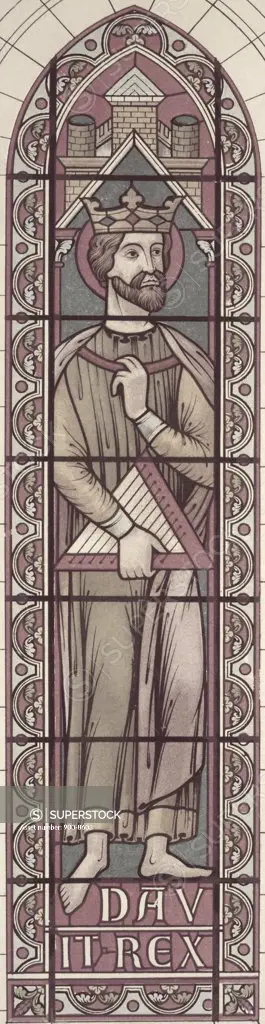 King David 13th C. Stained Glass