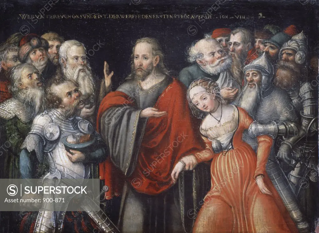 Christ  and the Adulteress  Lucas Cranach the Elder (1472-1553/German) 