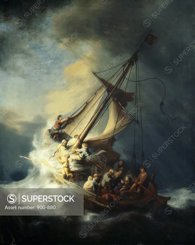 The Storm on the Sea of Galilee 1633 Rembrandt Harmensz van Rijn (1606-1669 Dutch) Oil on canvas Isabella Stewart Gardner Museum, Boston