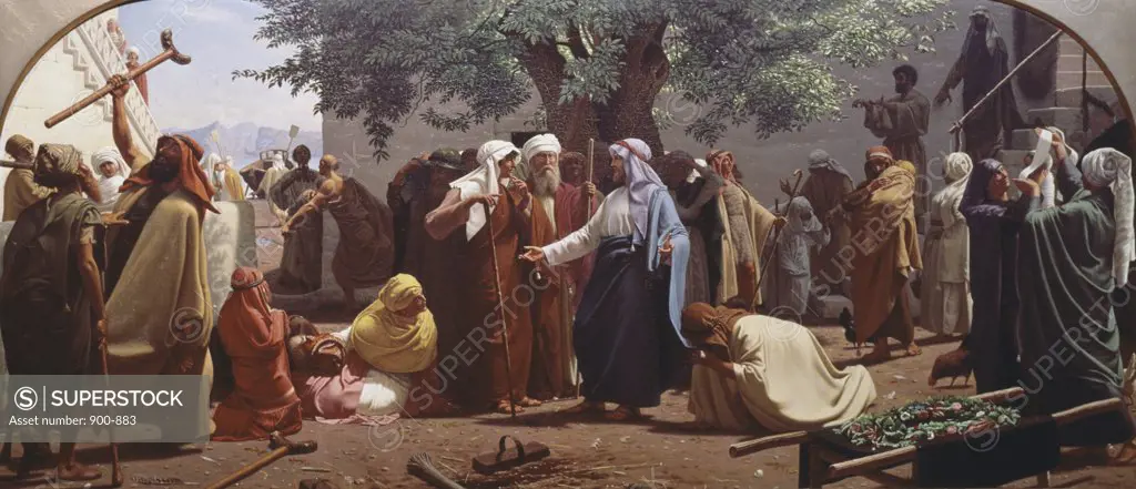 Jesus Hears St. John the Baptist Calling from Jail Christen Dalsgaard (1824-1907/Danish) 
