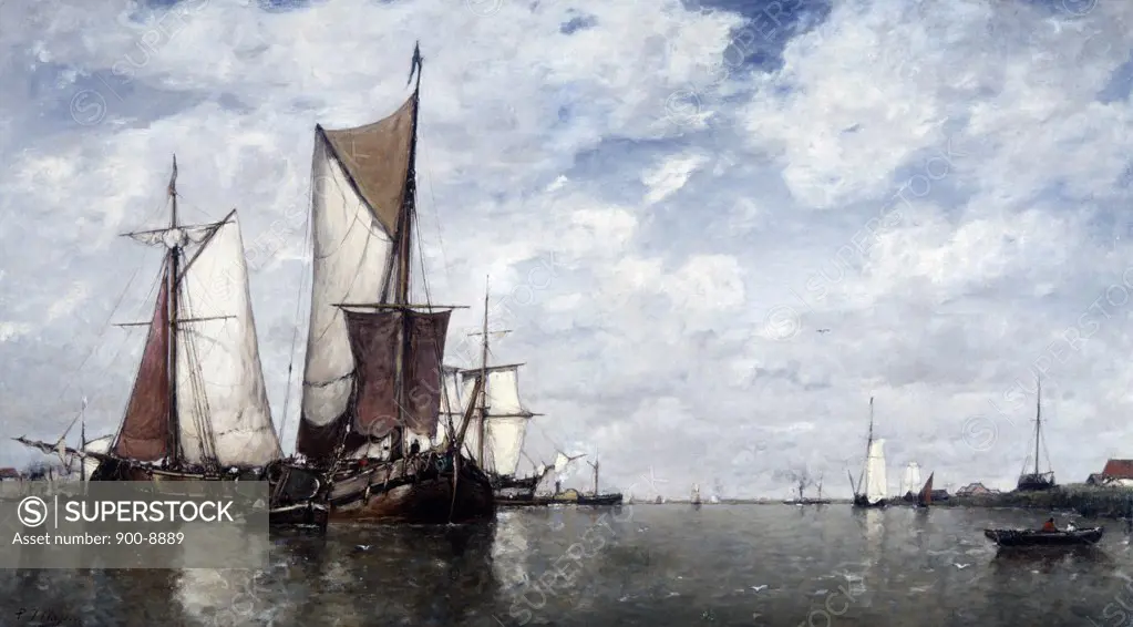 Coast of Zeeland, Clays,  Paul Jean (1819-1900/Belgian)