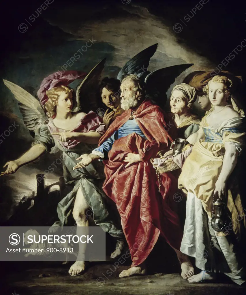 Lot and His Daughters Leaving Sodom Matthias Stom (1600-1650 Dutch)