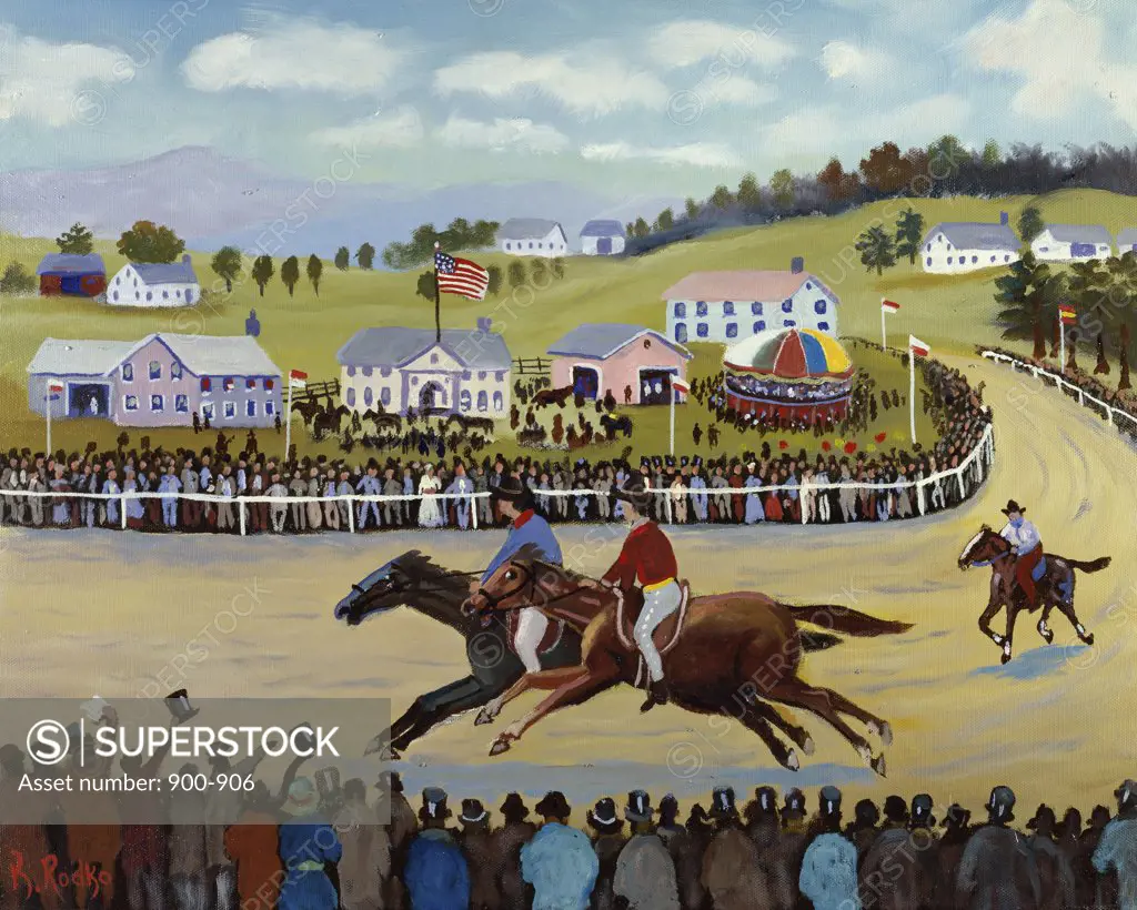 The Horse Races 1990 Konstantin Rodko (1908-1995/Russian) Oil on canvas