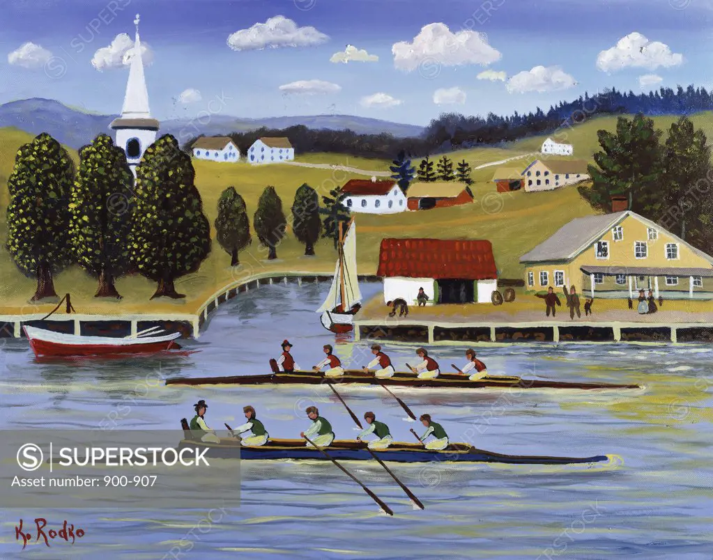 The Rowing Crew 1990 Konstantin Rodko (1908-1995/Russian) Oil on canvas