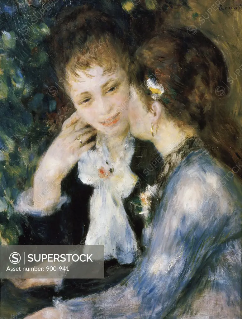 Title Unknown  (Two Girls Talking)  Pierre-Auguste Renoir (1841-1919 /French)  