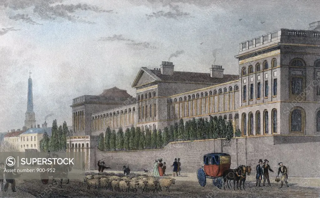 Lunatic Hospital, St. Luke's 1831 Thomas Hosmer Shepherd (1792-1864 British) Engraving