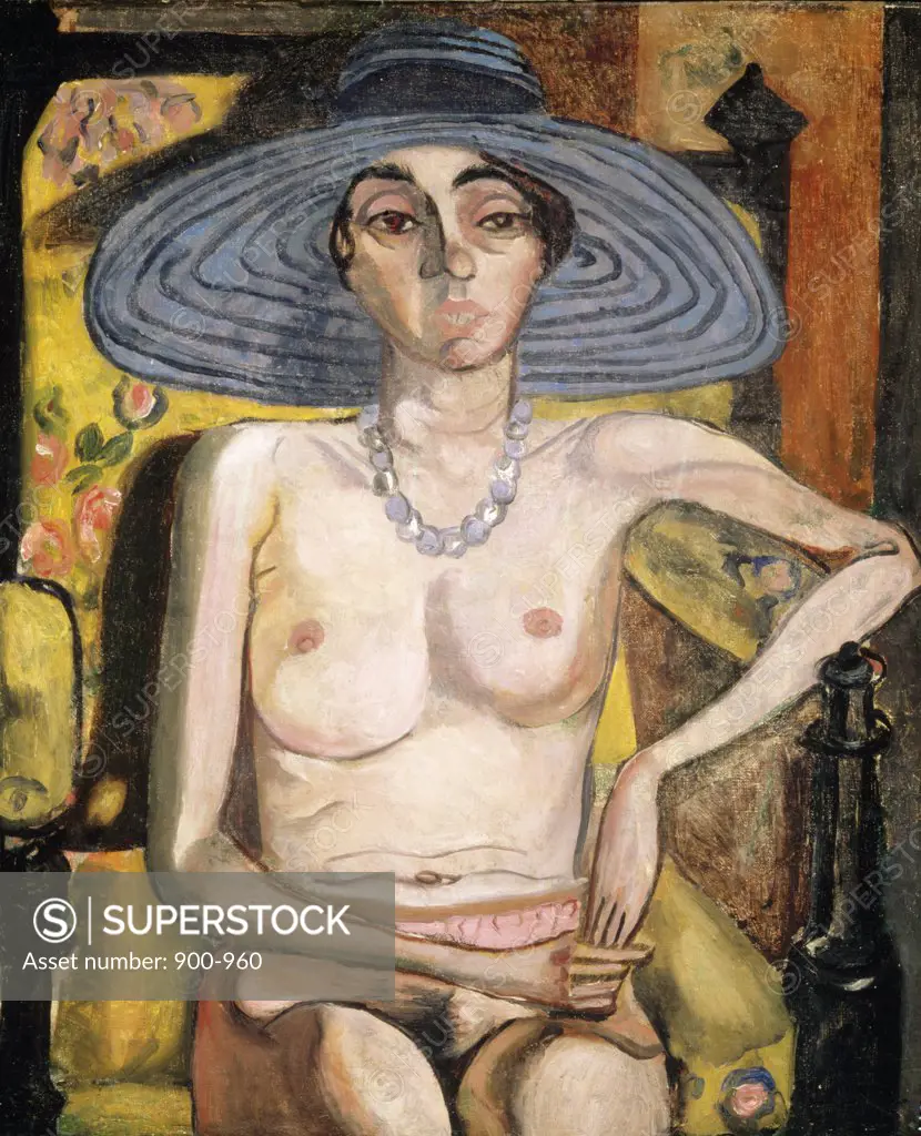 Rhoda Meyers With Blue Hat by Alice Neel, oil on canvas, 1922, 1900-1984, Private Collection