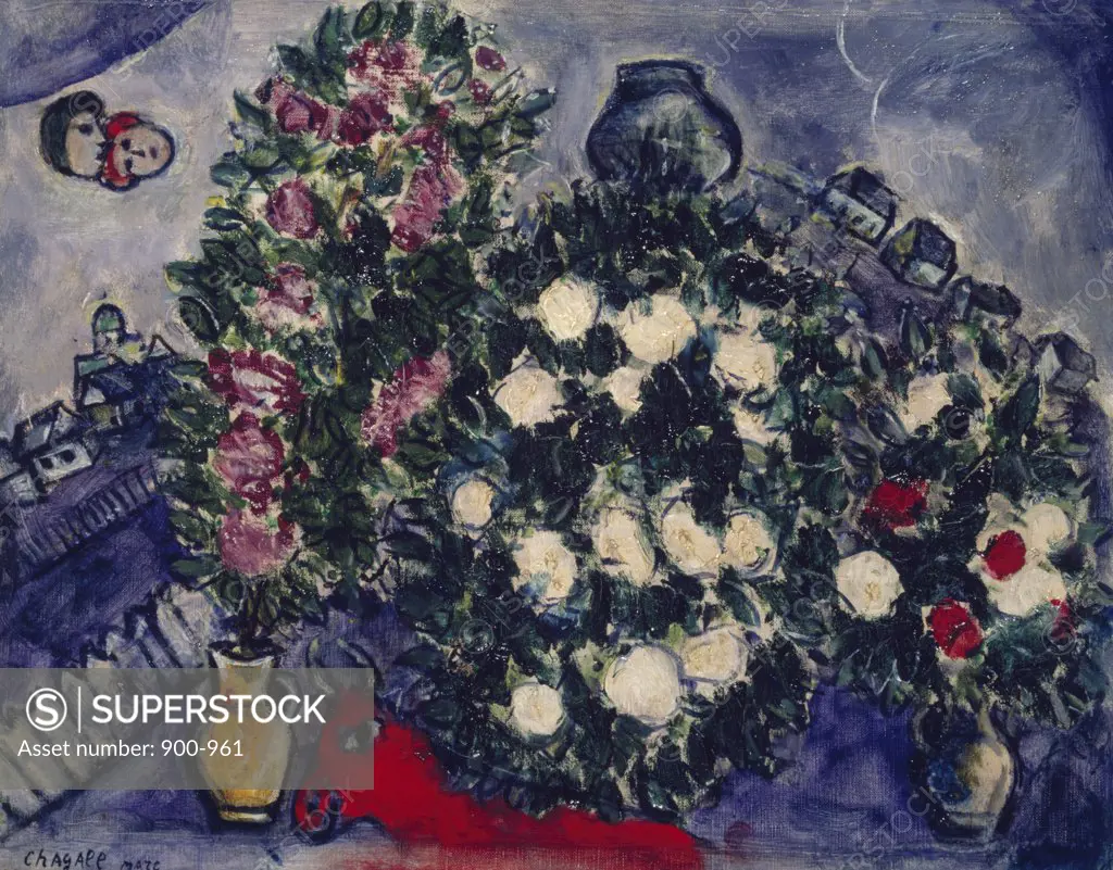 Bouquet de Fleurs by Marc Chagall, oil on canvas, 1935, 1887-1985, Private Collection