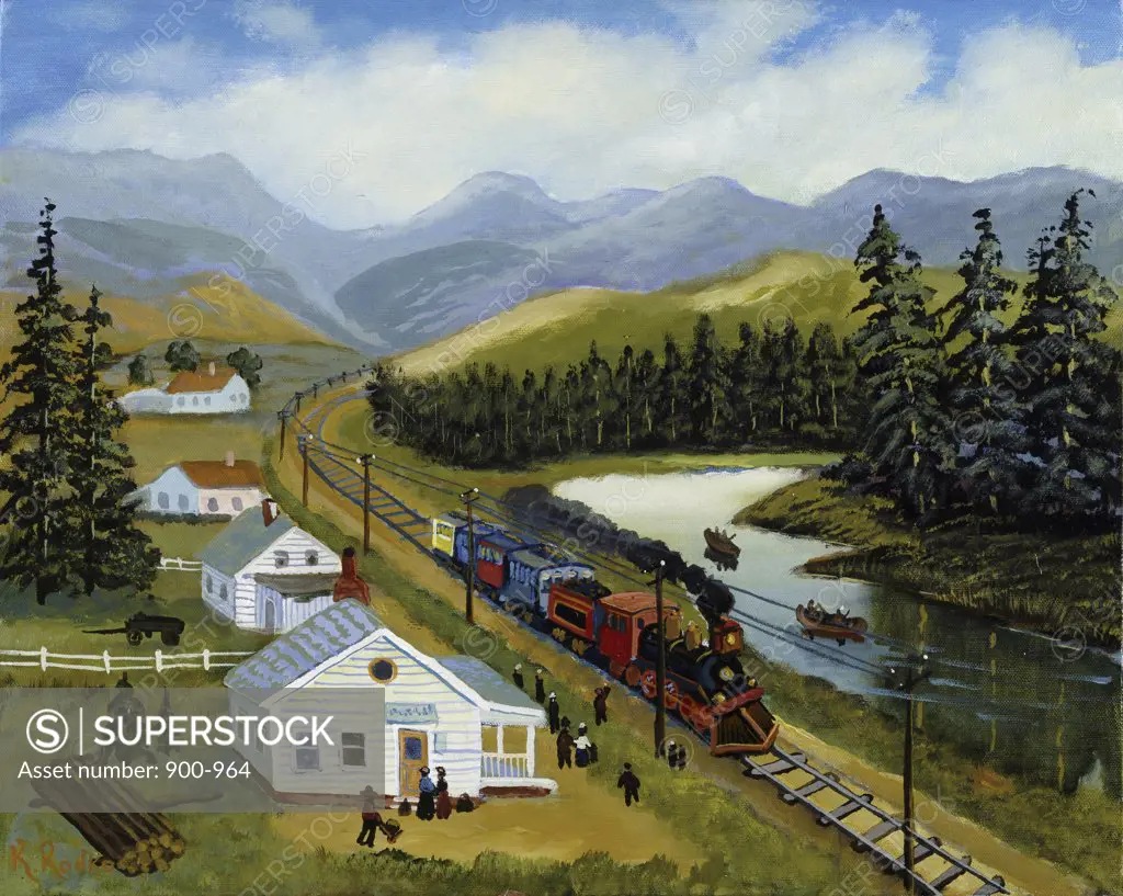 Train Station Konstantin Rodko (1908-1995/Russian) Oil on canvas 