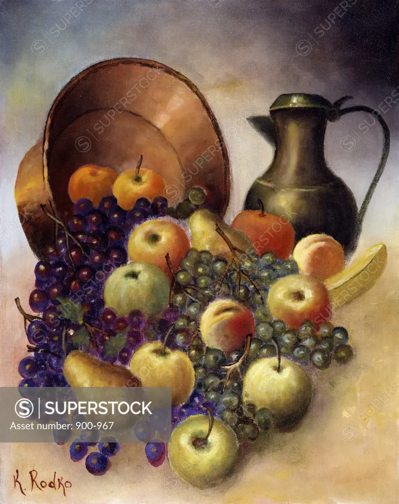 Fruit Still Life by Konstantin Rodko, oil on canvas, 1908-1995, USA, Florida, Jacksonville