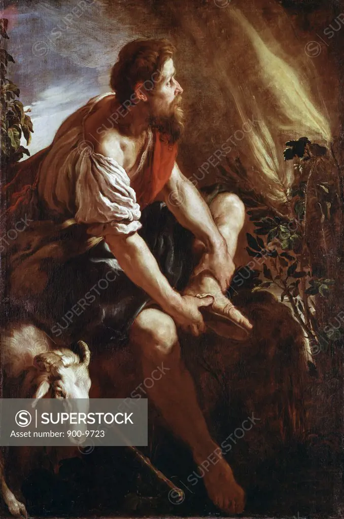 Moses Before A Burning Bush Domenico Fetti (ca.1589-1623 Italian) Oil On Canvas