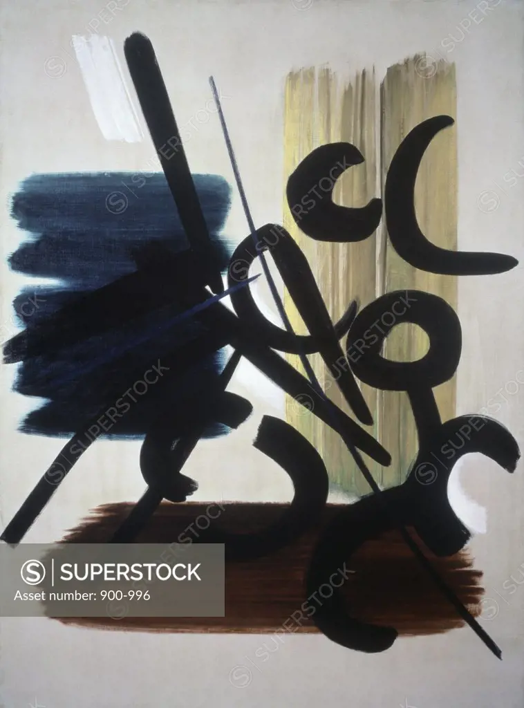 Composition by Hans Hartung, oil on canvas, 1953, 1904-1989, Private Collection