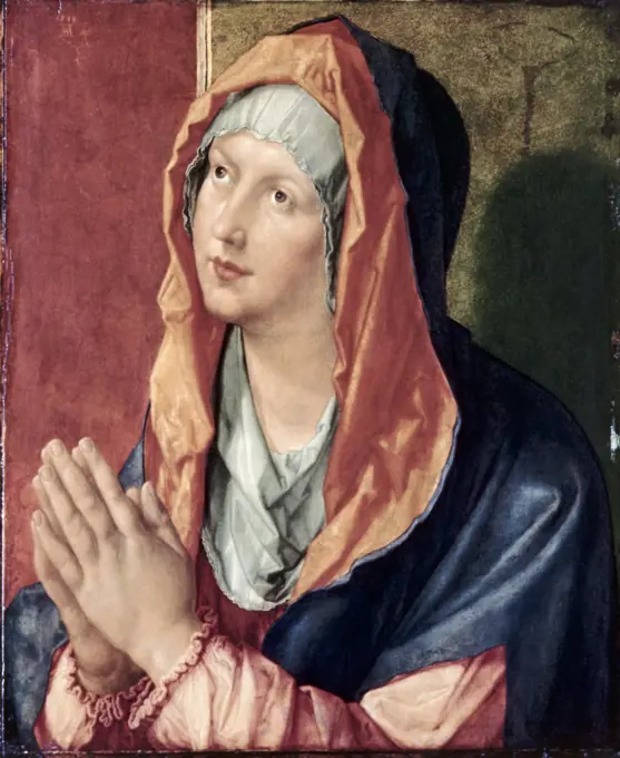 The Virgin Praying Albrecht Durer (1471-1528 German) Gemaldegalerie, Dahlem-Berlin, Germany 