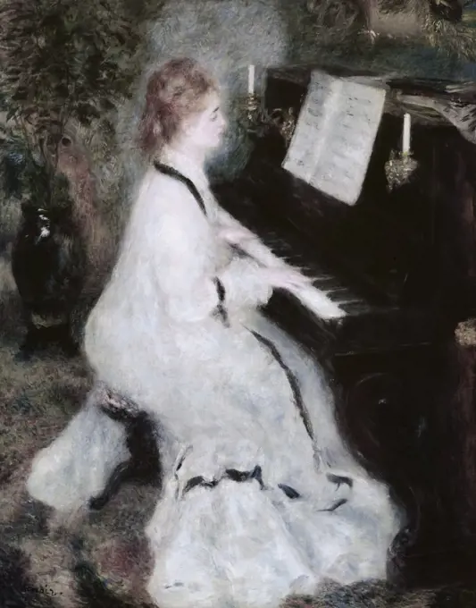 At the Piano Pierre Auguste Renoir (1841-1919 French) Oil on canvas Art Institute of Chicago, Illinois, USA 