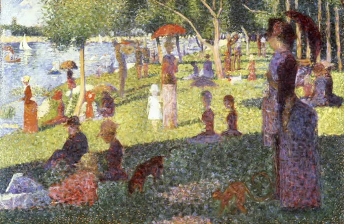 Sunday Afternoon on the Island of La Grande Jatte (Study) 1884-1886 Georges Seurat (1859-1891 French) Oil on canvas 