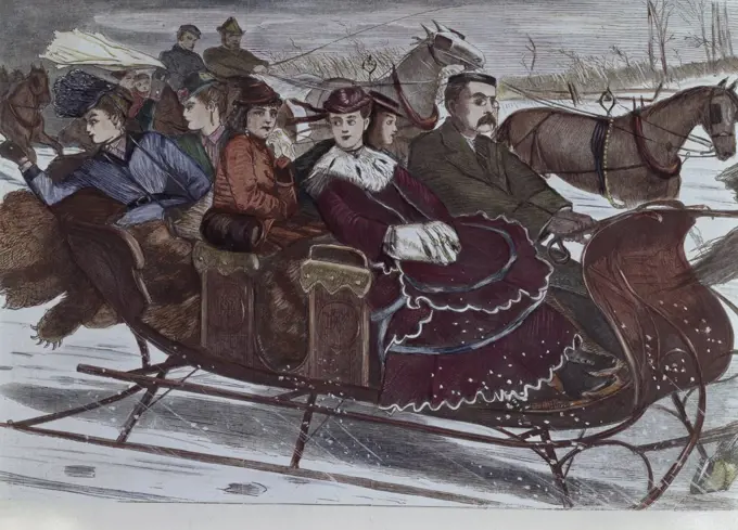 Christmas Belles c.1850 Artist Unknown Lithograph