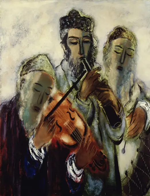 Musicians of Safed by Reuven Rubin, 1965, b. 1893