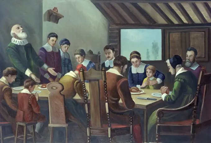 Pilgrims Thanksgiving Dinner William van Doren 