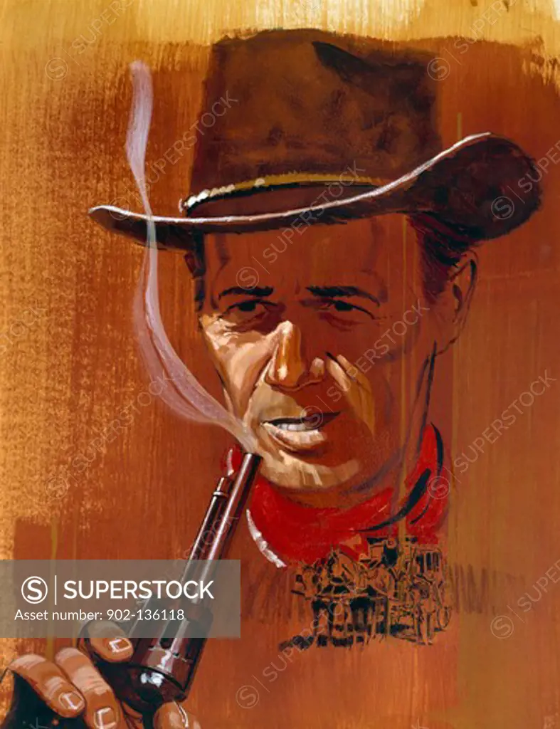 Cowboy holding a handgun