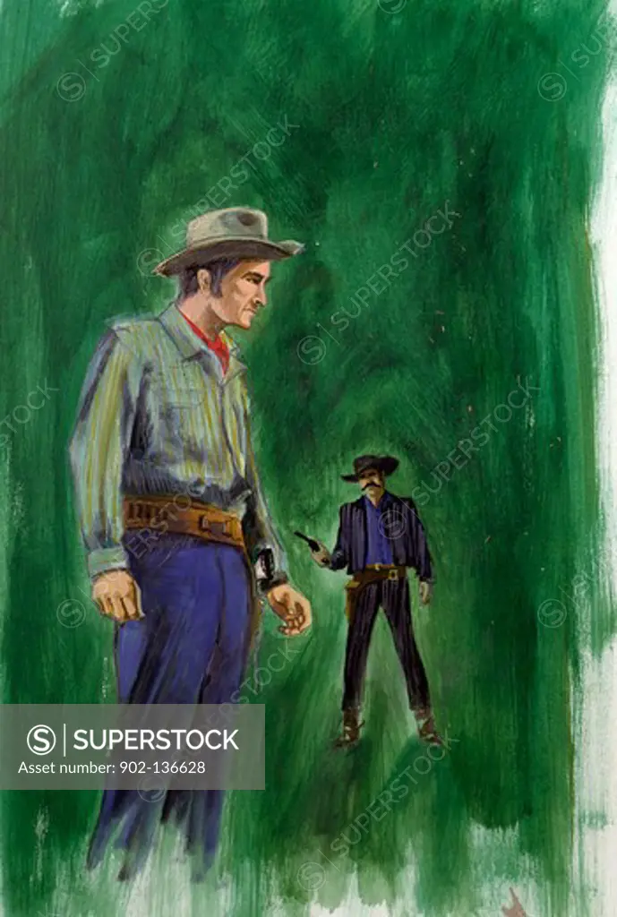 Cowboy prepared for a gun duel