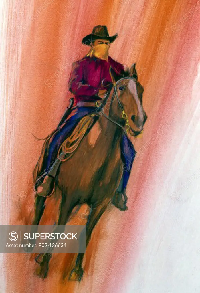 Cowboy riding a horse