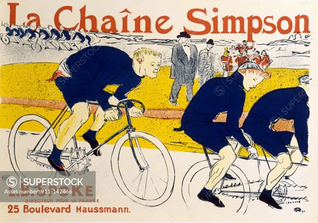La Chaine Simpson Henri de Toulouse-Lautrec  (1864-1901 French) Lithograph