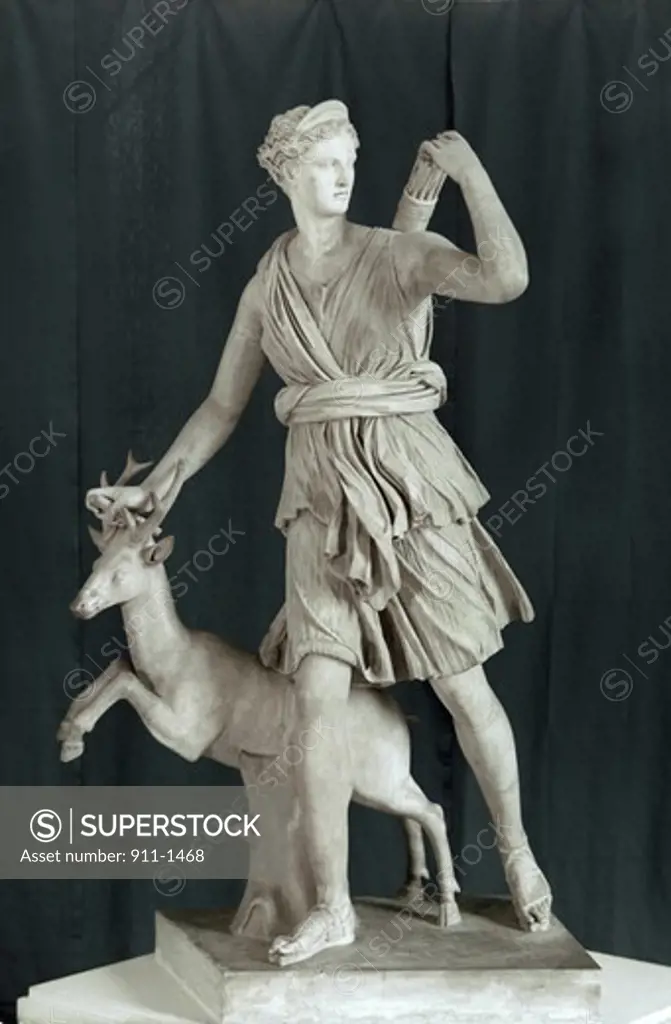 Artemis Hunting 4th C. BC Greek Art Marble sculpture