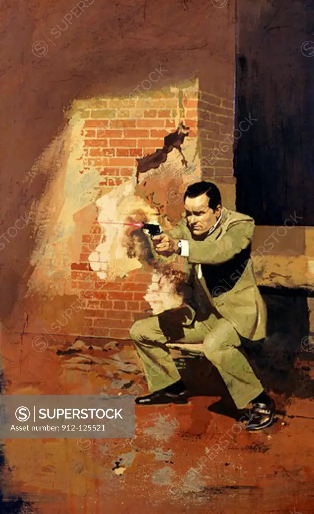 Man aiming with a handgun