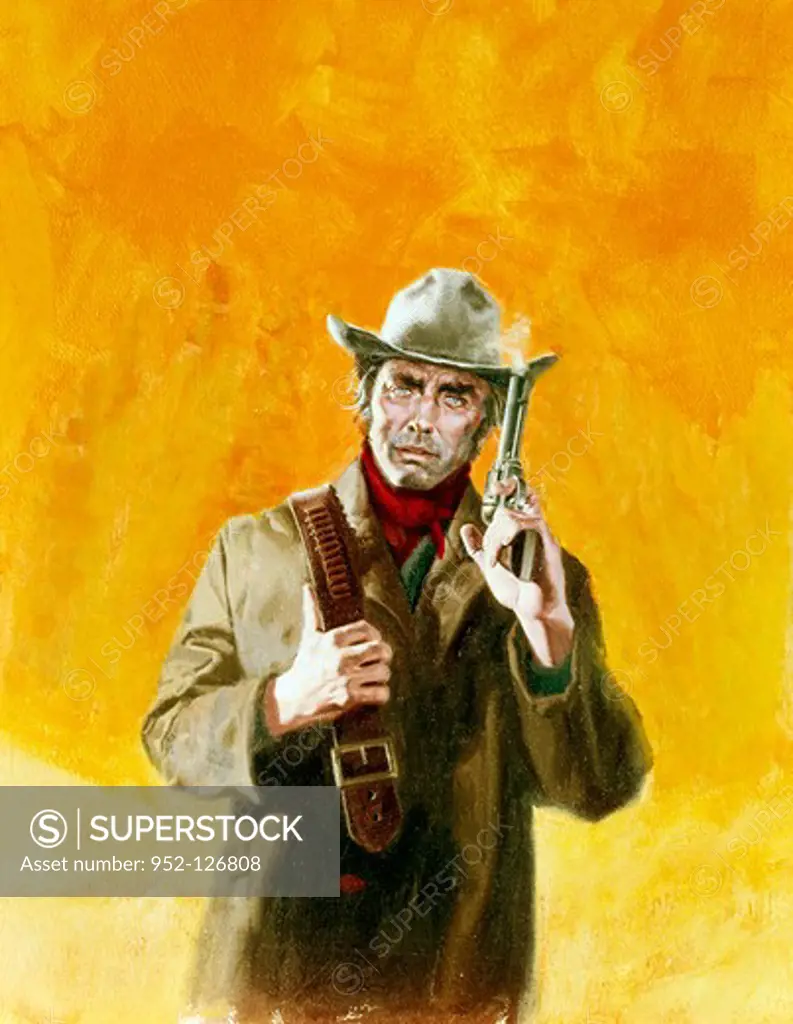 Cowboy holding a handgun