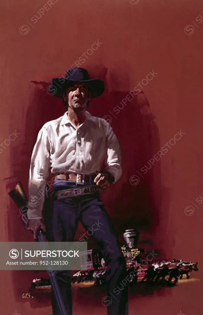 Painting of cowboy