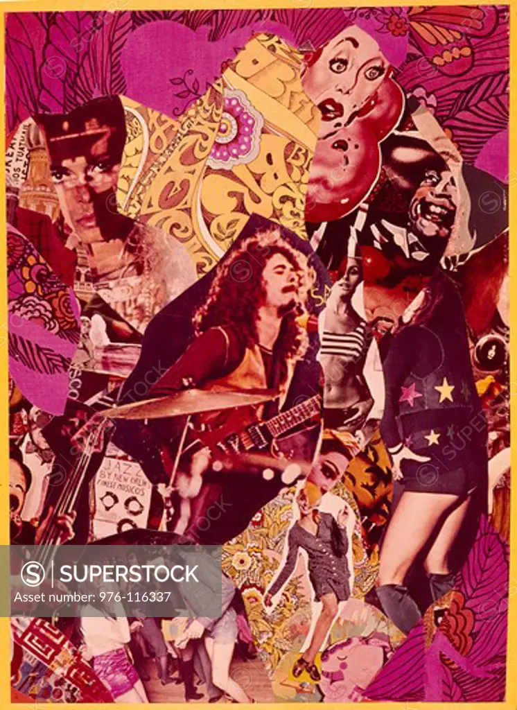 Psychedelic 70's Collage, Poster