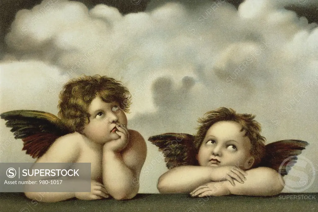 Angels (Detail After the Sistine Madonna by Raphael)  Nostalgia Cards