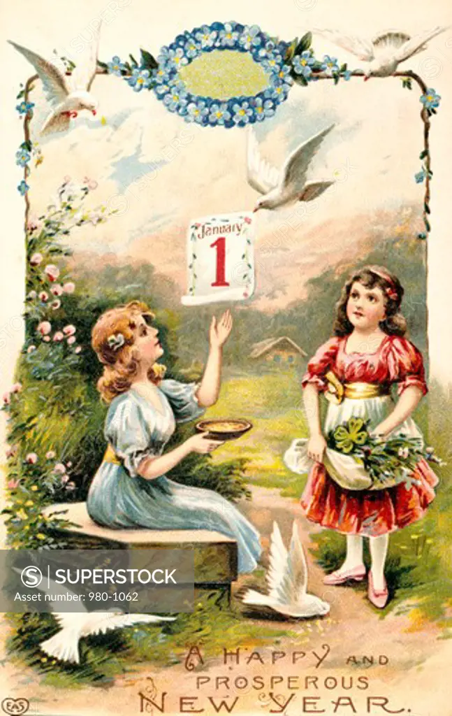 Happy and Prosperous New Year, Nostalgia Cards, 1900