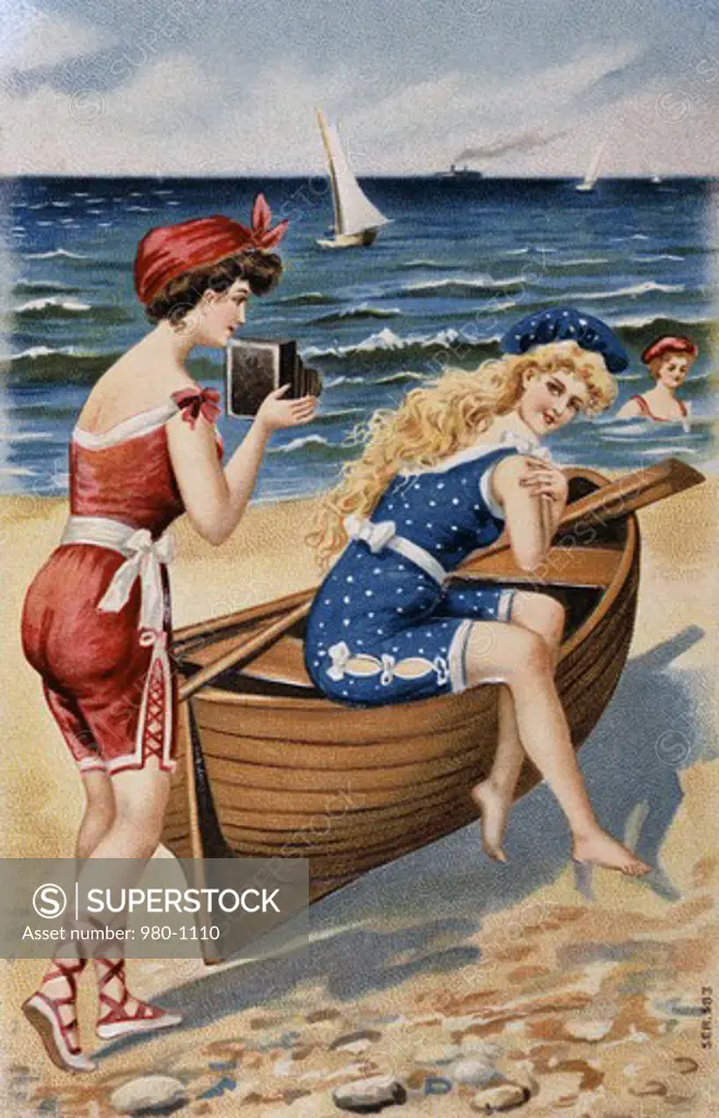 Taking a Picture at the Beach Nostalgia Cards
