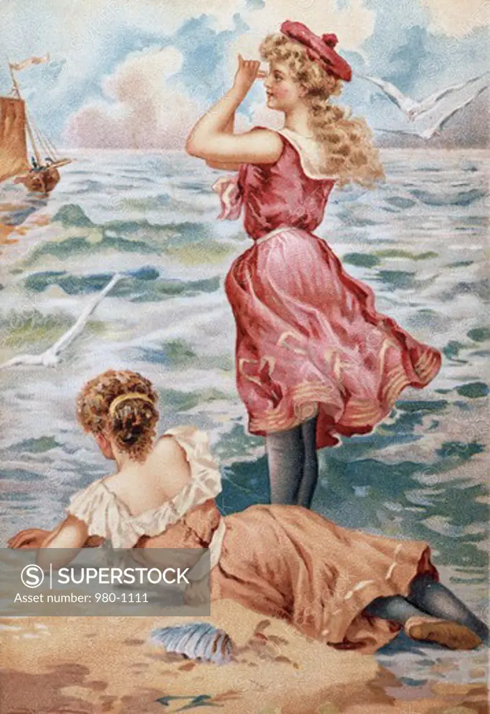 Women Next to Seashore