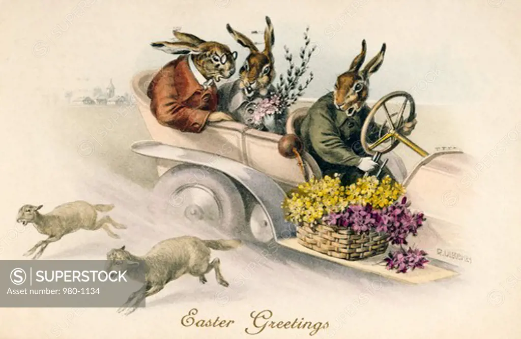 Easter Rabbits, Nostalgia Cards